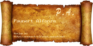Paunert Alfonza névjegykártya